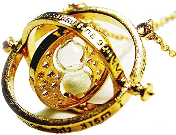 Potter Necklace jewelry.Time Turner Alloy-Hermione's Necklace Jewelry With time Converter Hourglass for Women and Girls Decoration.Gold.Medium