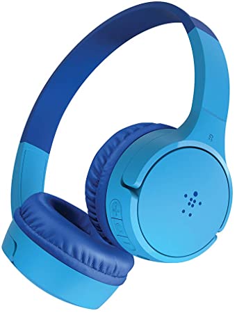 Belkin SoundForm Mini Kids Wireless Headphones with Built in Microphone, On Ear Headsets Girls and Boys for Online Learning, School, Travel Compatible with iPhones, iPads, Galaxy and More - Blue