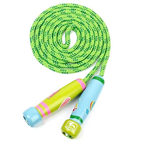 TOYMYTOY Children Adjustable Jumping Skipping Rope with Wooden Handle