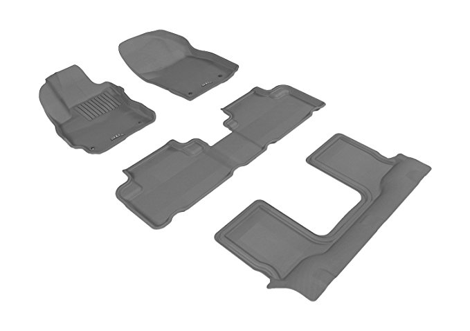 3D MAXpider Complete Set Custom Fit All-Weather Floor Mat for Select Mazda5 Models - Kagu Rubber (Gray)