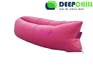 DeepChill -Inflatable Lounger Air Chair with Anchor, Large Portable for Indoor and Outdoor, with Carry Bag. Use as hammock at the Beach, Snow, Camping, Music Festivals, Park and Float in a Pool.