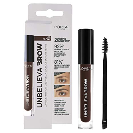 L'Oreal Paris Unbelieva Brow Long Lasting Brow Gel, 109 Ebony