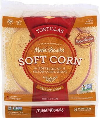 Maria & Ricardos Tortilla 6In Soft Yellow Corn, 11.57 oz