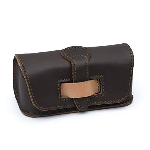 Saddleback Leather Co. Hard Protective Full Grain Leather Sun or Reading Glasses Case Includes 100 Year Warranty