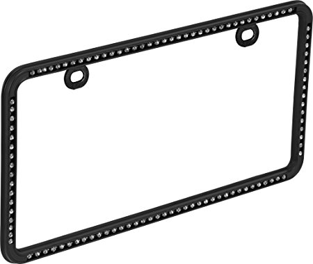 Bell Automotive 22-1-46501-8 Universal Black Diamond Design License Plate Frame