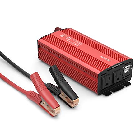 BESTEK 800W Power Inverter, Dual AC Outlets, 12V to 110V Car/Boat AC Adapter