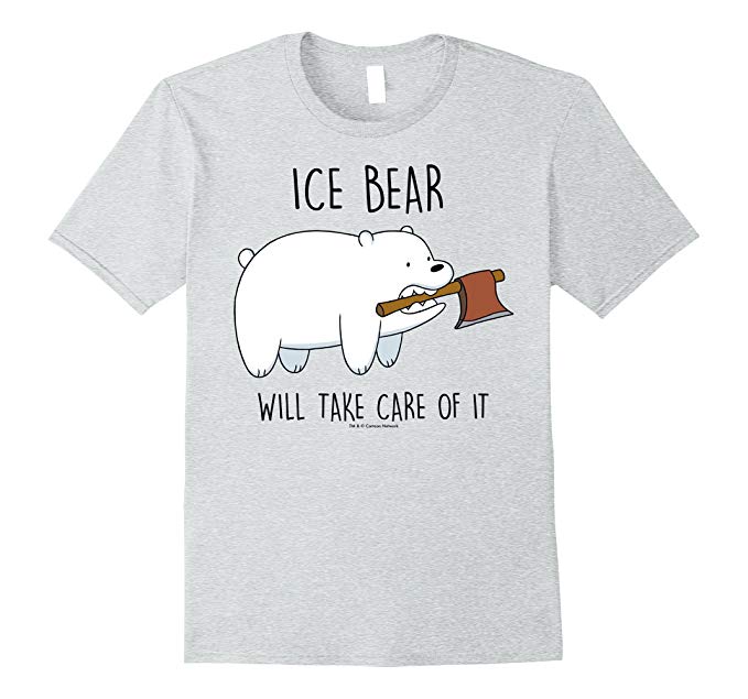 CN Bare Bears Ice Bear Take Care Of It Axe Graphic T-Shirt