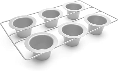 Fox Run 4757 6 cup Popover Pan, 2.1 x 8.7 x 15 Inch, Silver Stainless Steel
