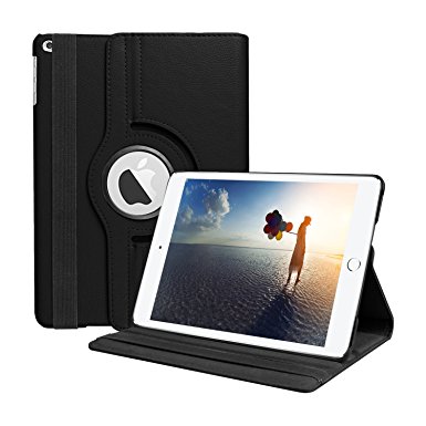 zFocus 2017 iPad Pro 10.5 Inch Case - Build-In 360 Degree Rotating Stand Lightweight Case with Smart Cover Auto Sleep / Wake Feature for Apple iPad Pro 10.5 Tablet - Black