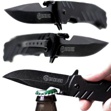 Spring Assisted Knife: With BOTTLE OPENER - Lightning Quick Deployment - Razor Sharp - Every Day Carry Assisted Opening Knife - Durable As it Get's..