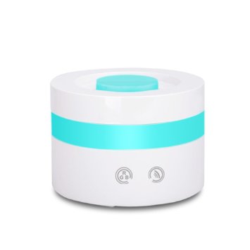 BESTEKreg Ultra Mini USB Aroma Diffuser Portable Cool Mist Humidifier Oil Diffuser with Touch Sensor 7 Auto Color-changing Light and Mist Adjustment Mode 100ml White Model