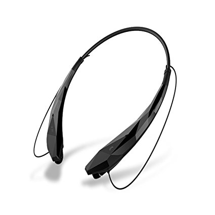 Bluetooth Headphones, Grandbeing® V4.0 Bluetooth Headset Wireless Sport Sweatproof Neckband Headphones [Diamond Cutting Craft] with MIC for iPhone Android Smartphones / iPad Samsung Tablet, Black