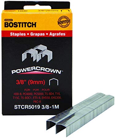 Bostitch Stanley STCR50193/8-1M 3/8" Power Crown Staples 1,000 Count
