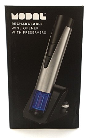 Modal Rechargeable Wine Opener Two Preservers Stainless Steel LED Foil Cutter MD-WORCSS7
