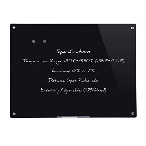 CO-Z Glass Magnetic Office Note Eraser Wall Board 48” x 36”, Dry Erase Blackboard Set with Magnet, Marker Tray and Marker