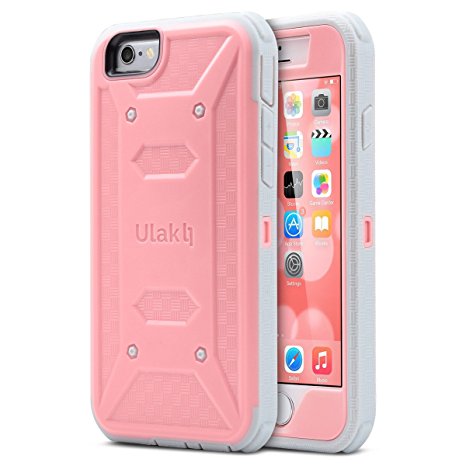 ULAK iPhone 6 Case (4.7 inch), iPhone 6s Case, KNOX ARMOR Hybrid Rugged Dual Layer Hybrid Case Cover (Pink)