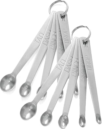 Norpro 3080 Mini Stainless Steel Measuring Spoons, Set includes (tad, dash, pinch, smidgen and a drop) (2, 5 Inch)