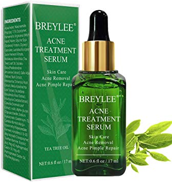 Acne Treatment Serum, BREYLEE Tea Tree Clear Skin Serum for Clearing Severe Acne, Breakout, Remover Pimple and Repair Skin (17ml,0.6oz