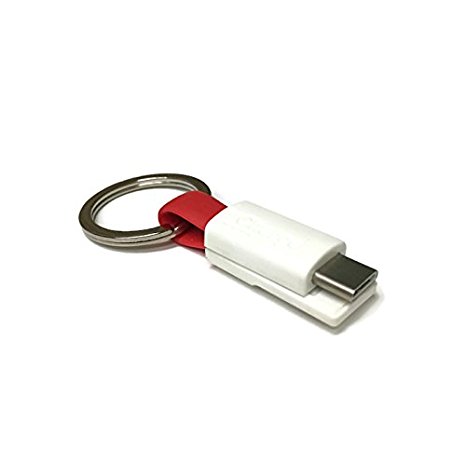 The inCharge Ultra Portable Mini Charging Keychain Cable USB to USB-C 12mm Thick Version Red