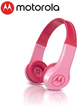 MOTOROLA Squads 200 Kids Headphones, Lightweight Portable On-Ear Headphones, Pink