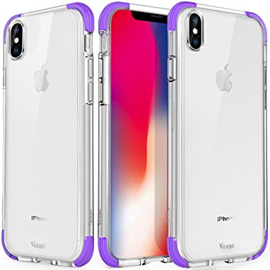 iPhone X Case, iPhone X Edition Case , Yesgo iPhone 10 Case Cover Crystal Shock-Absorption Soft TPU Bumper and Anti-Scratch Ultra Slim Case for Apple iPhone X- Violet