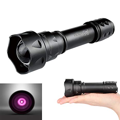 UniqueFire T20 IR 940nm LED Adjustable Focus Black Flashlight 3 Modes Zoomable Night Vision Torch with Memory Function