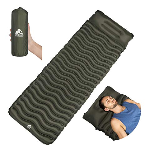 Unigear Ultralight Inflatable Sleeping Pad, Compact Air Camping Mat,Lightweight Camping Mattress for Backpacking, Hiking and Traveling