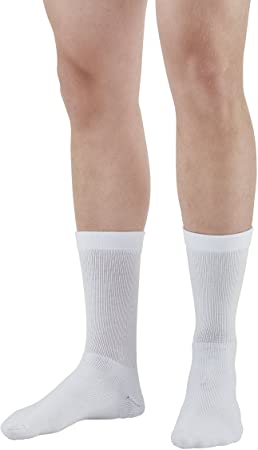 Ames Walker AW Style 130 Coolmax 20 30mmHg Compression Crew Socks White Large