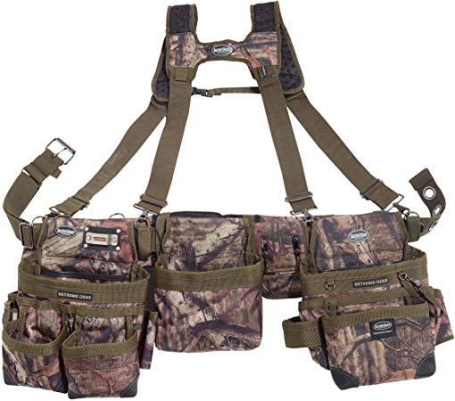 Bucket Boss 3 Bag Tool Bag Set with Suspenders in Mossy Oak Camo, 55185-MOSC