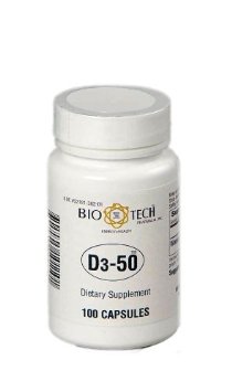Vitamin D3, 50000IU, 100 capsules, Bio-Tech D3-50, tiny soft & easy to swallow