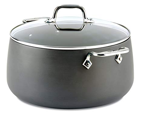 All-Clad E7855264 HA1 Hard Anodized Nonstick Dishwasher Safe PFOA Free Stock Pot Cookware, 8-Quart, Black