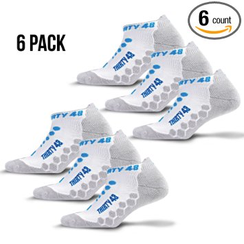 Thirty48 Ultra-Light Running Socks Unisex, CoolPlus Fabric Keeps Feet Cool & Dry