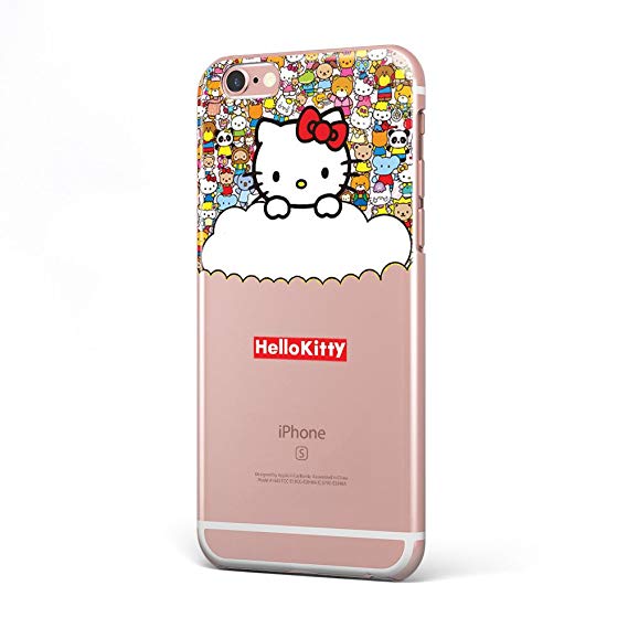 GSPSTORE Iphone 7 plus Case Hello Kitty Soft Transparent TPU Protector Case Cover for Iphone 7 plus(5.5 inches) #01