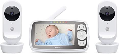 Motorola Connect20-2 Video Baby Monitor with Two Cameras – 4.3" Parent Unit and Wi-Fi Viewing for Baby, Elderly, Pet - 2-Way Audio, Night Vision, Temperature Sensor, Digital Zoom