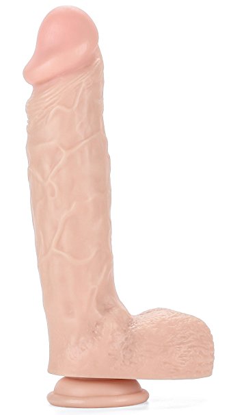Comfywand 9"realistic Penis Waterproof Soft Dildo Cock Dong with Balls Adult Sex Toy, Powerful Suction Cup Base, Flesh