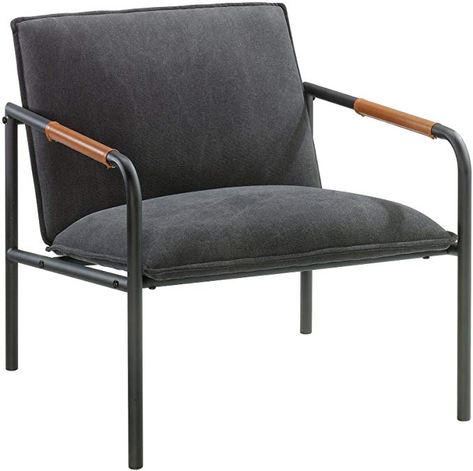 Sauder Boulevard Cafe Metal Lounge Chair, Charcoal Gray finish