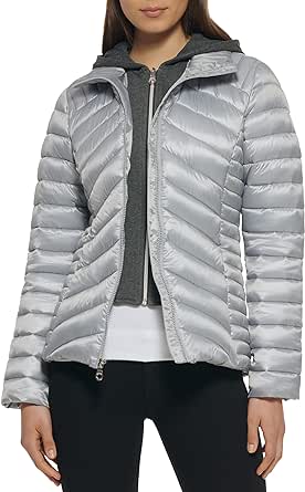 GUESS Women's Light Packable Jacket Quilted, Transitional Puffer