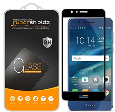 [2-Pack] Supershieldz for Huawei Honor 8 Tempered Glass Screen Protector, [Full Screen Coverage] Anti-Scratch, Bubble Free, Lifetime Replacement Warranty (Black)