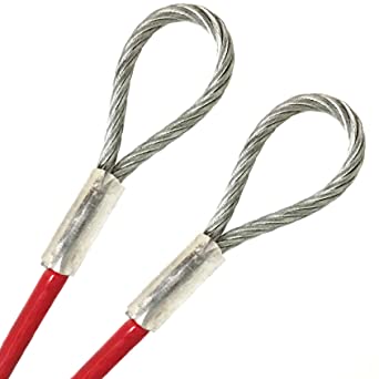 PHAT, Red Vinyl Coated 4.76mm (3/16 inch) Braided Steel Security Cable Double Looped Ended (24 inches, Red)