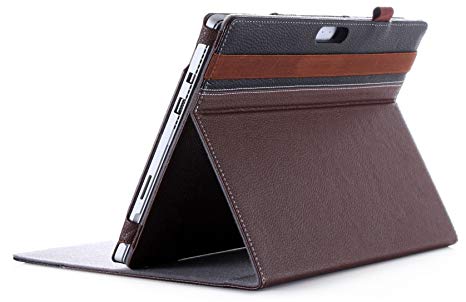 ProCase Surface Pro 6 / Surface Pro 2017 / Pro 4 /Pro 3 Case, Premium Folio Stand Cover for Microsoft Surface Pro 6 /Pro 2017 / Pro 4/ Pro 3, Compatible with Type Cover Keyboard -Brown