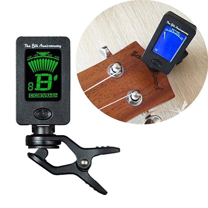 Botrong Chromatic Clip-On Digital Tuner for Electric Guitar Bass Violin Ukulele