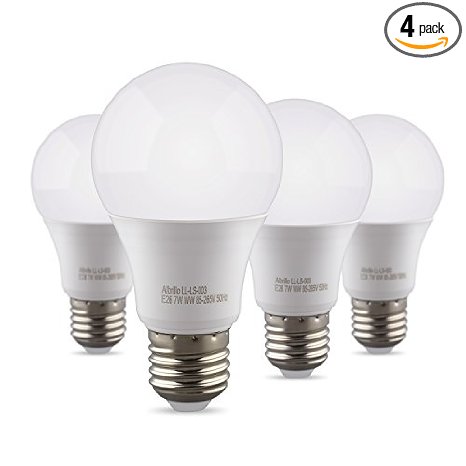 Albrillo Bulbs LED 60 Watt Equivalent A19 E26 Soft White 3000K Light Bulb 4 Pack