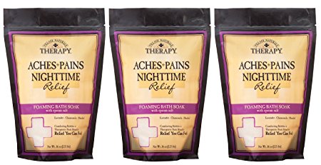 Village Naturals Therapy Aches and Pains Nighttime Relief Foaming Bath Soak 36 Oz. 3 Pack