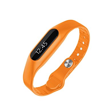 Happy Hours® Healthy Bluetooth 4.0 Bracelet E06 Waterproof IP67 Swimming Touch Screen OLED SmartWatch Fitness Tracker Pedometer Sport Steps Passometer Wristbands for IOS and Android Orange