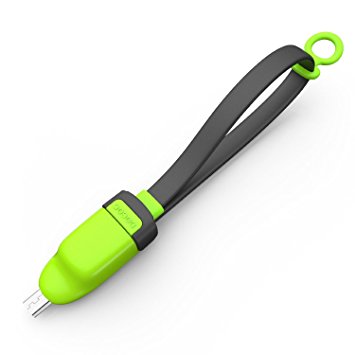 DECEC® OTG Charging Micro USB Cable Harrier Keyring Style Cable Portable USB 2.0 A Male to Micro B Data and OTG Cable USB Charge Cable for Samasung LG HTC Google Smartphone (Green)