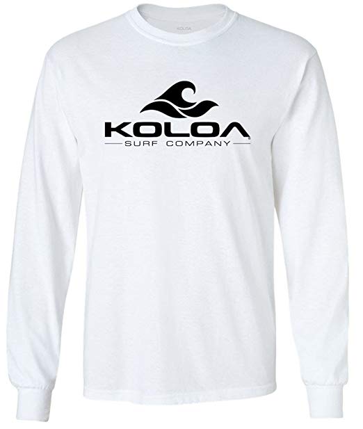 Joe's USA Koloa Surf. Wave Logo Long Sleeve Heavy Cotton T-Shirts in Regular, Big and Tall