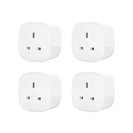 Meross Smart Plug WI-FI with Energy Monitor App Remote Control Voice Control Devices Compatible with Alexa Google Assistant and IFTTT 13A 3100W no Hub Needed MSS310 (4-Pack)