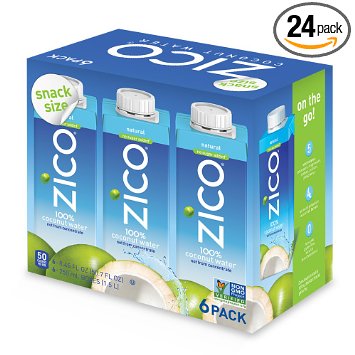 Zico Natural Coconut Water (Pack of 24), 8.45 Fl Oz
