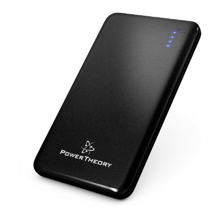 Power Theory Ultra Slim 10000mAh Portable Charger External Battery Power Bank Pack for iPhone 6S 6 Plus 5S 5C 5 4S, iPad Air 2 Mini 3, Samsung Galaxy S6 S5 S4 Note Tab, Nexus, HTC, Motorola, Nokia, GoPro, Smartphones and Tablets (Black)