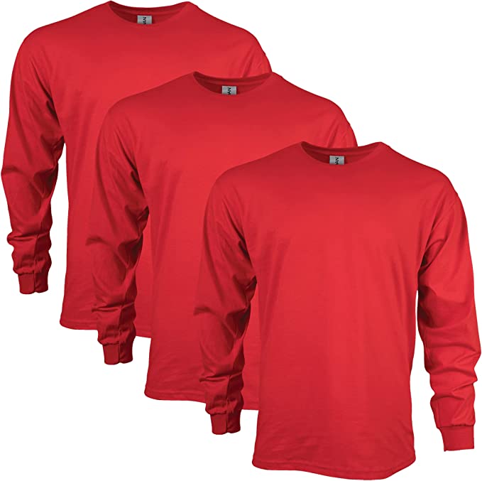 Gildan Men's Ultra Cotton Long Sleeve T-Shirt, Style G2400, Multipack